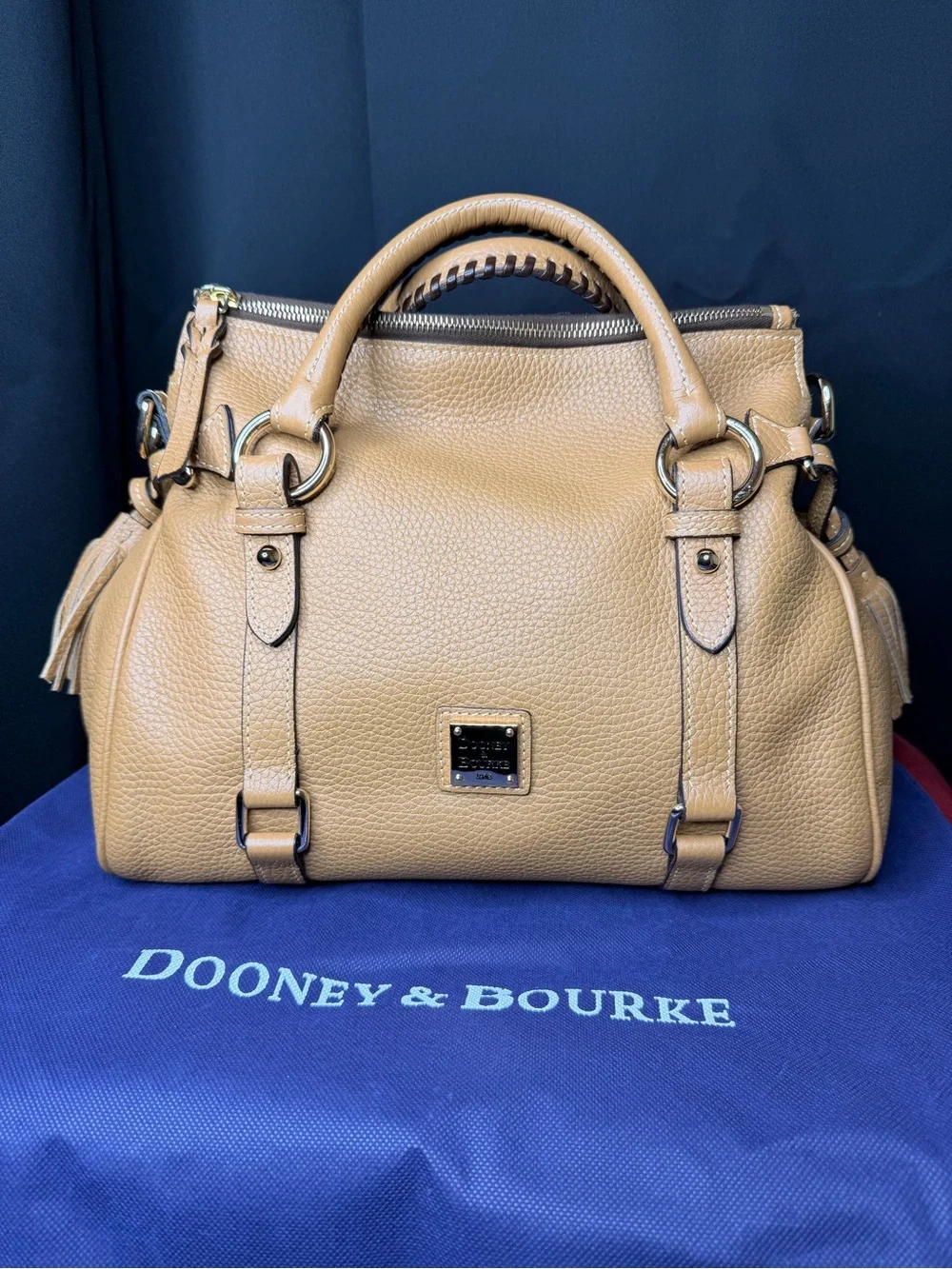Dooney & Bourke Toffee Pebbled Leather Florentine Satchel